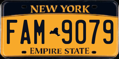 NY license plate FAM9079