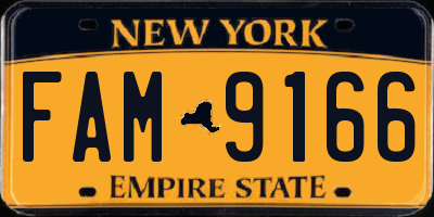 NY license plate FAM9166