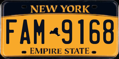 NY license plate FAM9168