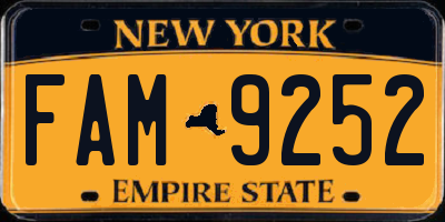 NY license plate FAM9252