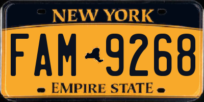 NY license plate FAM9268