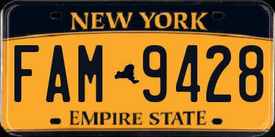 NY license plate FAM9428