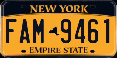 NY license plate FAM9461