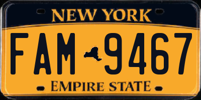 NY license plate FAM9467
