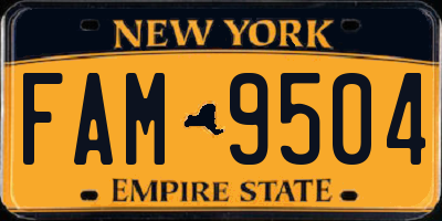NY license plate FAM9504