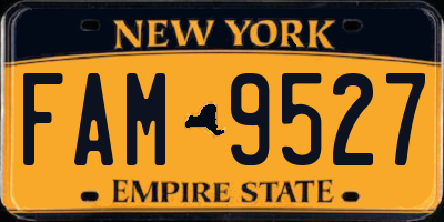 NY license plate FAM9527