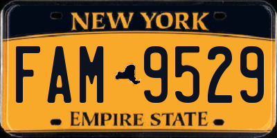 NY license plate FAM9529
