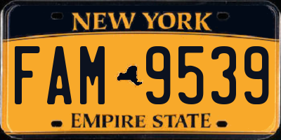 NY license plate FAM9539