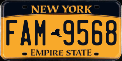 NY license plate FAM9568