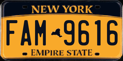 NY license plate FAM9616