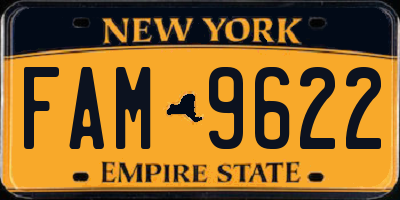 NY license plate FAM9622