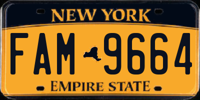 NY license plate FAM9664