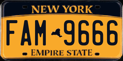 NY license plate FAM9666