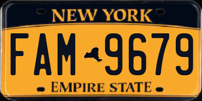 NY license plate FAM9679