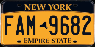 NY license plate FAM9682