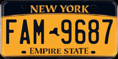 NY license plate FAM9687