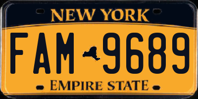 NY license plate FAM9689