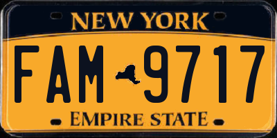 NY license plate FAM9717