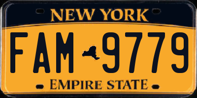 NY license plate FAM9779