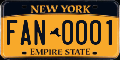 NY license plate FAN0001