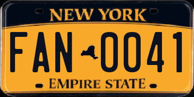 NY license plate FAN0041