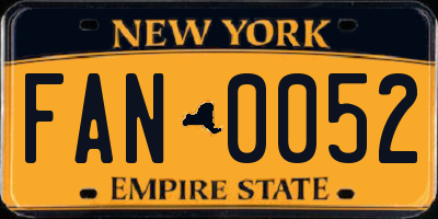 NY license plate FAN0052