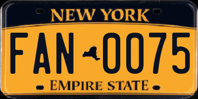 NY license plate FAN0075