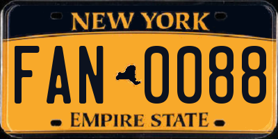 NY license plate FAN0088