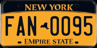 NY license plate FAN0095