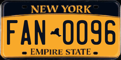 NY license plate FAN0096