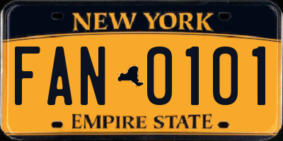 NY license plate FAN0101