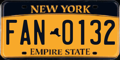 NY license plate FAN0132