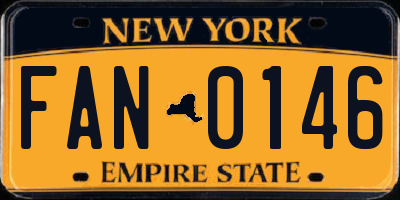 NY license plate FAN0146