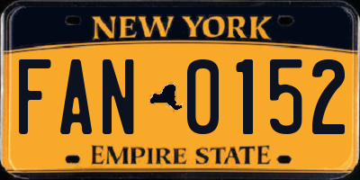 NY license plate FAN0152