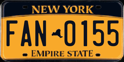 NY license plate FAN0155