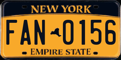 NY license plate FAN0156