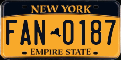 NY license plate FAN0187