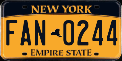 NY license plate FAN0244