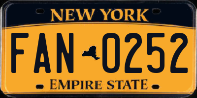 NY license plate FAN0252