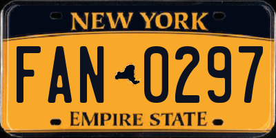 NY license plate FAN0297