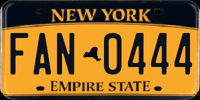 NY license plate FAN0444