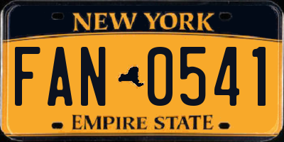NY license plate FAN0541