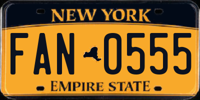 NY license plate FAN0555