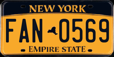 NY license plate FAN0569