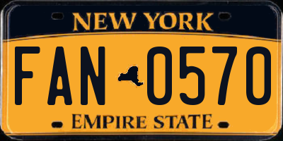 NY license plate FAN0570