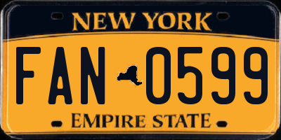 NY license plate FAN0599
