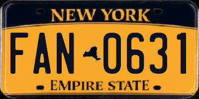 NY license plate FAN0631
