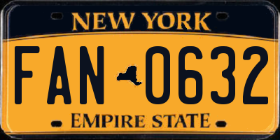 NY license plate FAN0632
