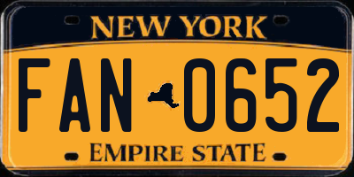 NY license plate FAN0652