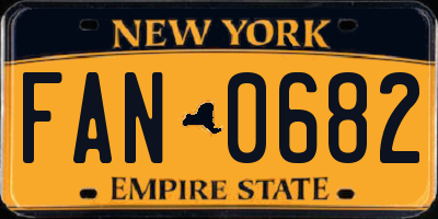 NY license plate FAN0682